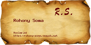 Rohony Soma névjegykártya